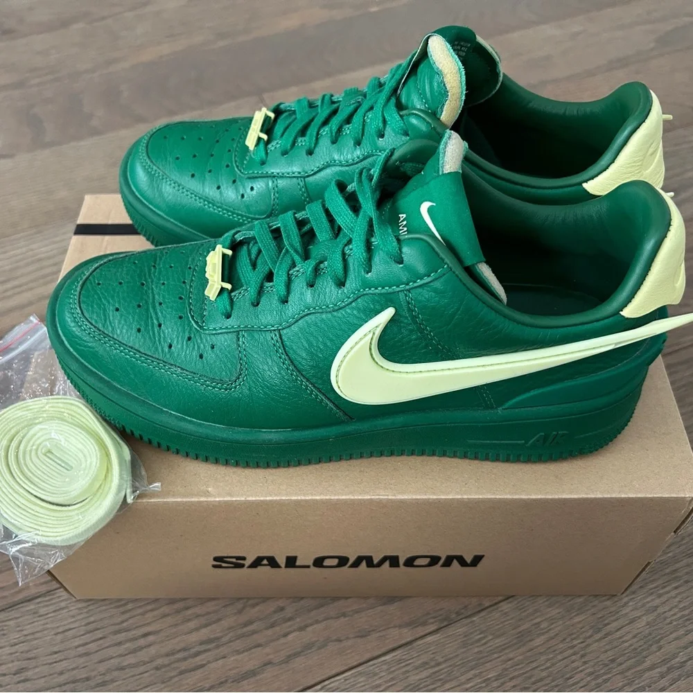 NIKE X AMBUSH Air Force 1s in Pine Green “Pickle Rick” colourway W8.5 / M7 - Picture 3 of 9